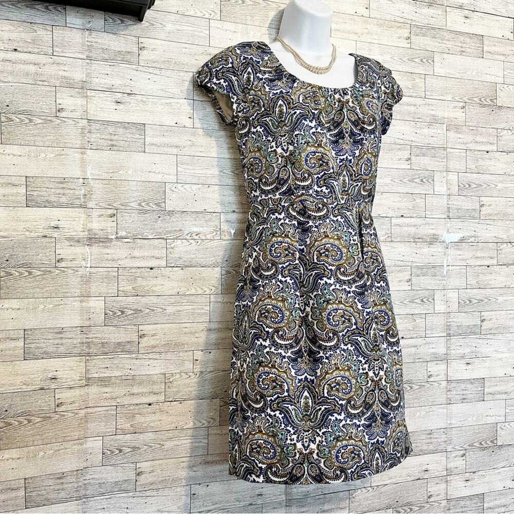 J.Crew Dolores Paisley Silk Blend Sheath Dress 00 NWOT - Picture 5 of 8